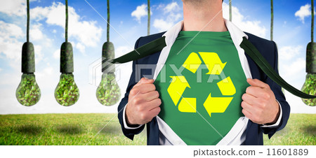 Composite image of businessman opening shirt in superhero style Composite image of businessman opening shirt in superhero style 11601889