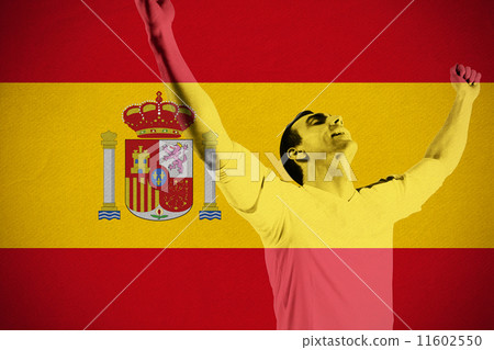 Composite image of excited football fan cheering Composite image of excited football fan cheering 11602550