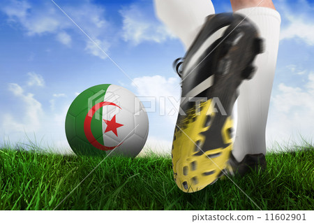 Composite image of football boot kicking iran ball 11602901