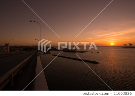 View from evening landscape and overnight bridge in Okinawa View from evening landscape and overnight bridge in Okinawa 11603826