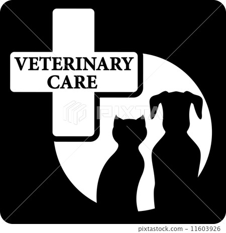 pet silhouette on black veterinary care icon pet silhouette on black veterinary care icon 11603926