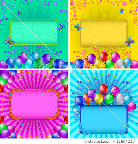 Holiday backgrounds with balloons, set 11604236
