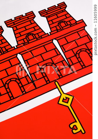 Detail on the flag of Gibraltar 11605999