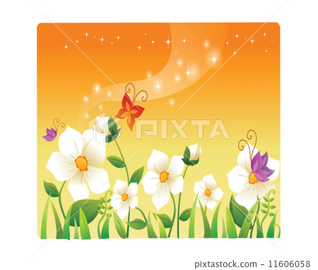 landscape beautiful flowers and butterflies landscape beautiful flowers and butterflies 11606058