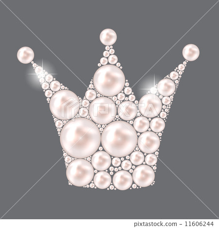 Princess Crown Pearl Background Vector Illustration. 11606244