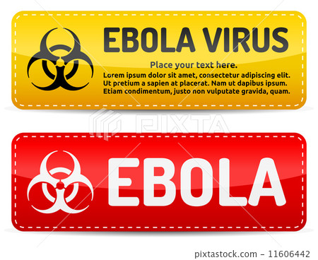 Ebola virus danger sign with reflect and shadow on white backgro 11606442