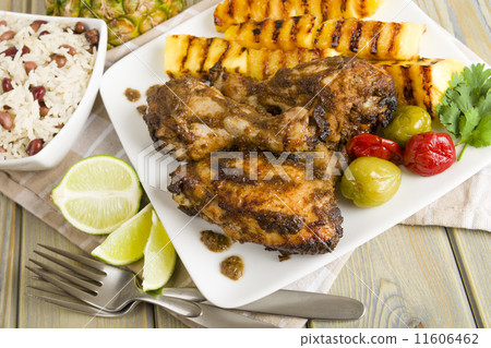 Jerk Chicken - BBQ chicken, grilled pineapple and rice & peas  11606462