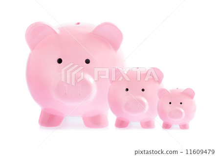 Three pink piggy banks 11609479
