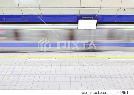 metro railway station with motion train 11609613