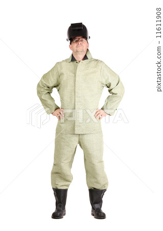 Confident welder in the mask. 11611908