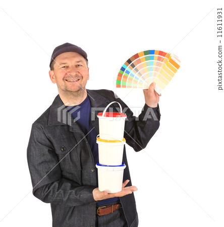 Man with color samples for paint. Man with color samples for paint. 11611931