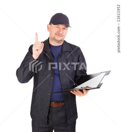 Worker in winter workwear. 11611952