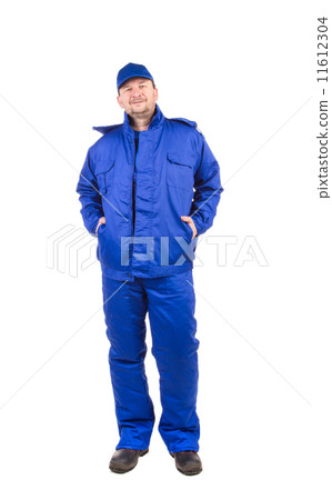 Worker in blue workwear. 11612304