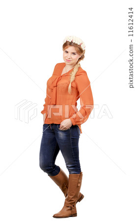 Pretty girl with thick long braid. 11612414
