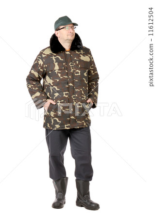 Worker in close military vest. Worker in close military vest. 11612504