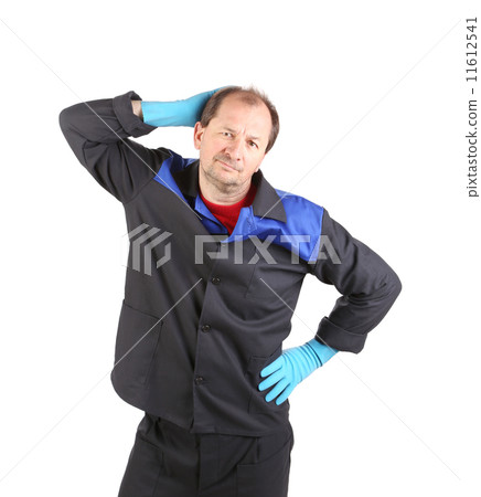 Tired cleaner man. Tired cleaner man. 11612541