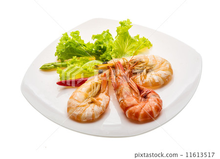 Boiled king prawns Boiled king prawns 11613517