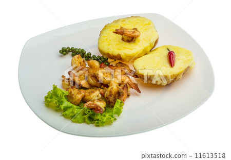 Garlic shrimps with potato Garlic shrimps with potato 11613518