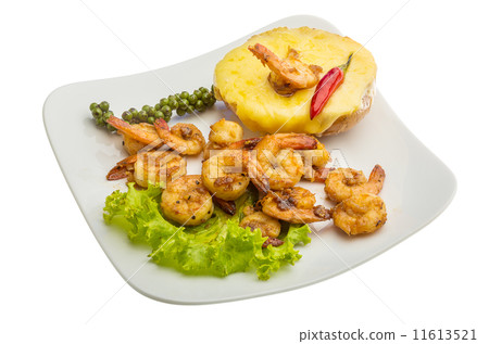 Garlic shrimps with potato Garlic shrimps with potato 11613521