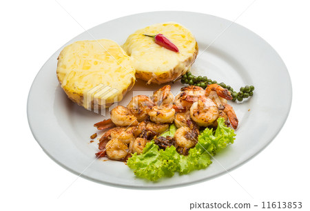 Garlic shrimps with potato Garlic shrimps with potato 11613853