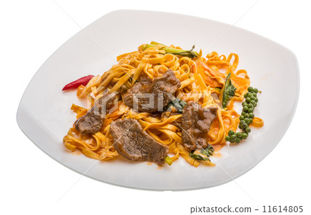 Fried noodles with beef Fried noodles with beef 11614805