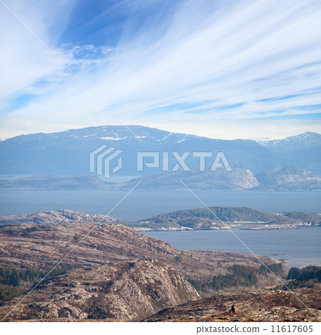 Norwegian sea coastal landscape with sea, sky and rocks Norwegian sea coastal landscape with sea, sky and rocks 11617605