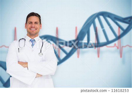 Composite image of handsome doctor with arms crossed 11618253