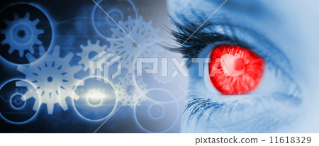 Composite image of red eye on blue face Composite image of red eye on blue face 11618329
