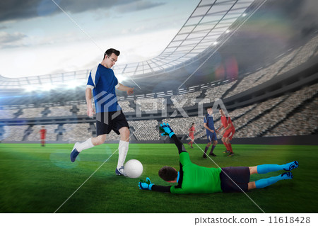 Composite image of football match in progress 11618428