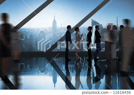 Composite image of business colleagues talking Composite image of business colleagues talking 11618436