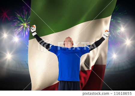 Composite image of goalkeeper celebrating a win Composite image of goalkeeper celebrating a win 11618655