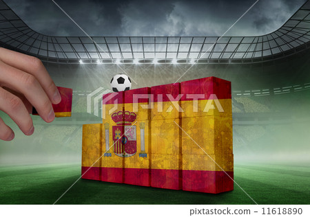 Composite image of hand building wall Composite image of hand building wall 11618890