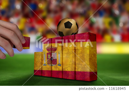 Composite image of hand building wall 11618945