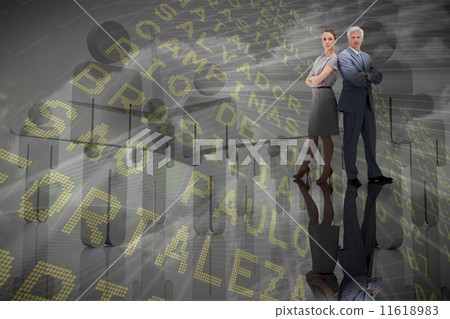 Composite image of serious business team 11618983