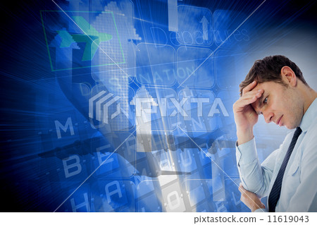 Composite image of businessman with a headache 11619043