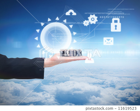 Composite image of business people standing up 11619523