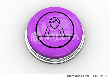 Man graphic on purple button Man graphic on purple button 11619524