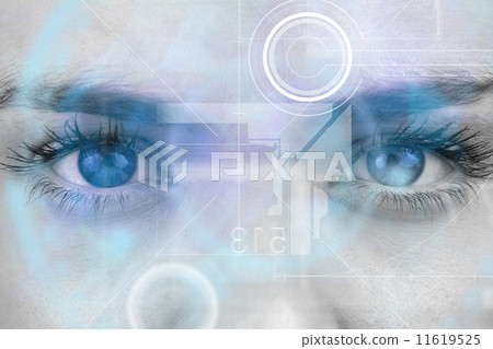 Composite image of close up of female blue eyes 11619525