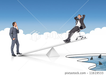 White scales weighing two businessmen White scales weighing two businessmen 11619533