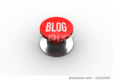 Blog on digitally generated red push button - Stock Illustration ...