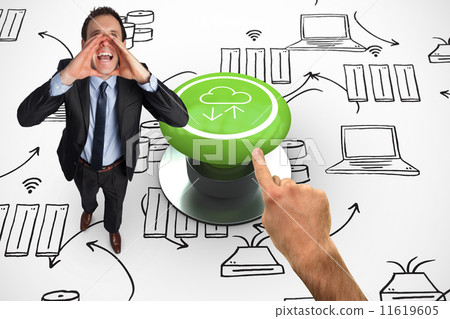 Composite image of shouting businessman 11619605