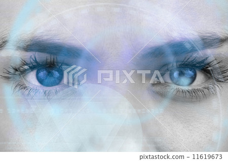Composite image of close up of female blue eyes 11619673