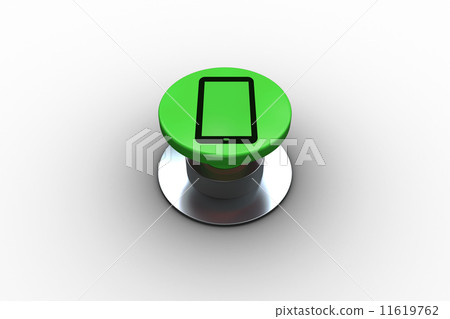 Composite image of digital tablet graphic on button 11619762