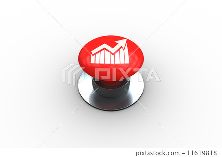 Composite image of graph and arrow graphic on button Composite image of graph and arrow graphic on button 11619818