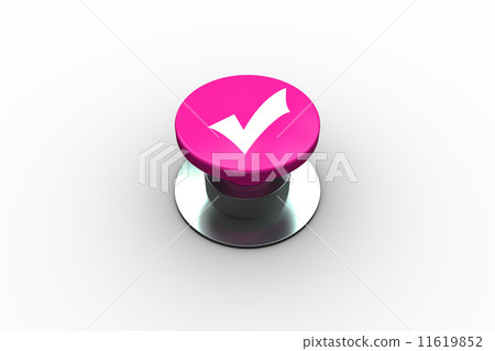 Composite image of tick symbol graphic on button Composite image of tick symbol graphic on button 11619852