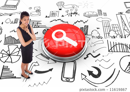 Composite image of thoughtful businesswoman Composite image of thoughtful businesswoman 11619867