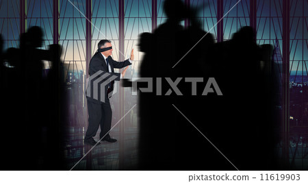 Composite image of silhouette of business people walking 11619903