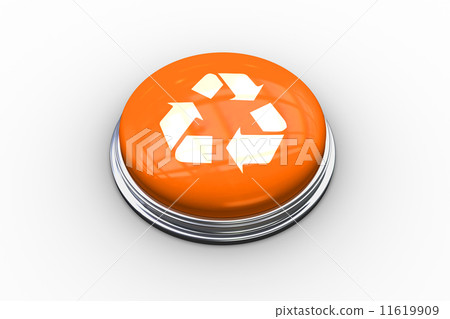 Composite image of recycling symbol graphic on button 11619909