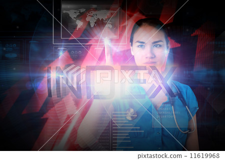 Doctor presenting the word index Doctor presenting the word index 11619968