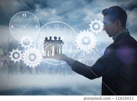 Composite image of business team looking at camera 11620011